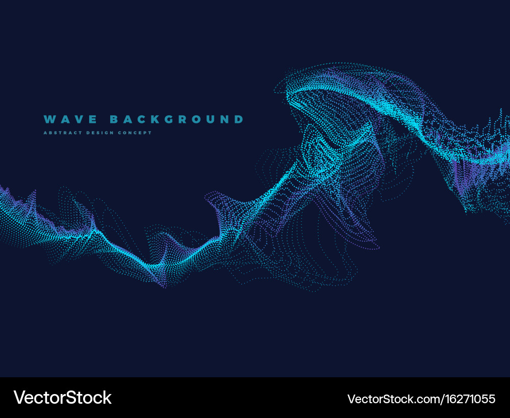 Dynamic Particle Wave Background Vector Image