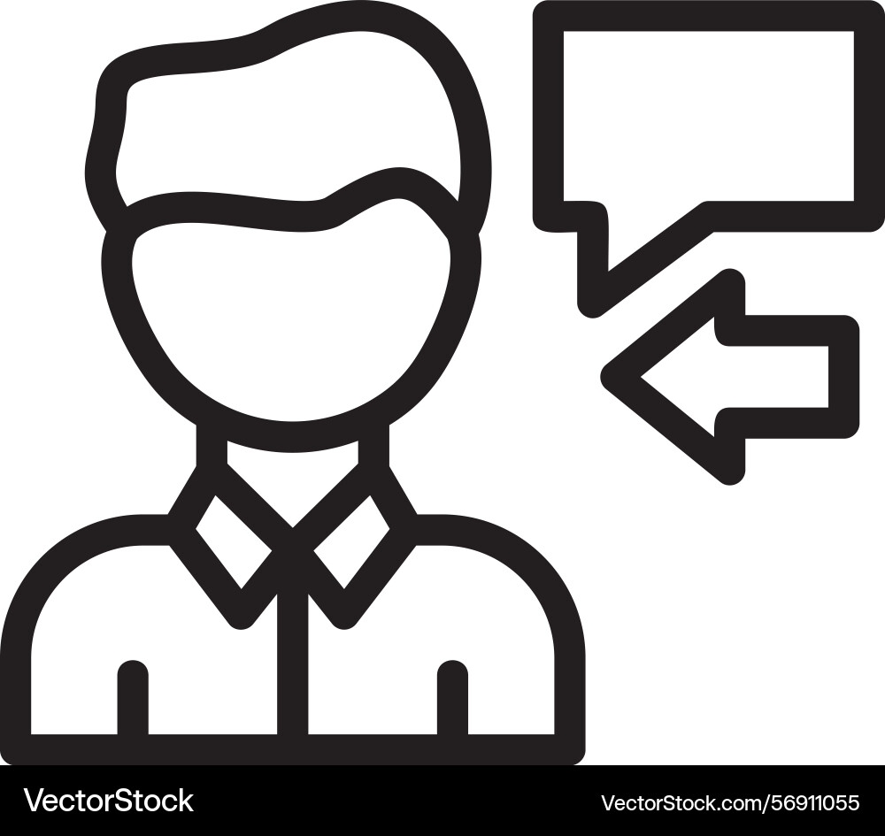Interviewer linear style icon design Vector Image