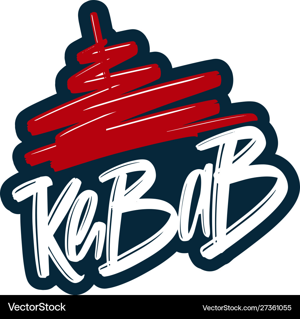 Kebab modern brush lettering text logo for print Kebab modern brush lettering text logo for print vector image