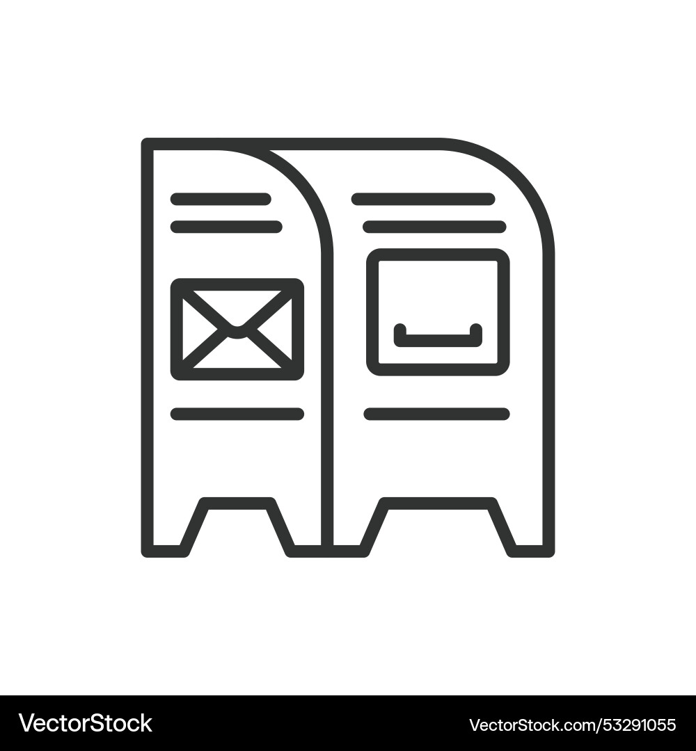 Mailbox in line design mail envelope vector image