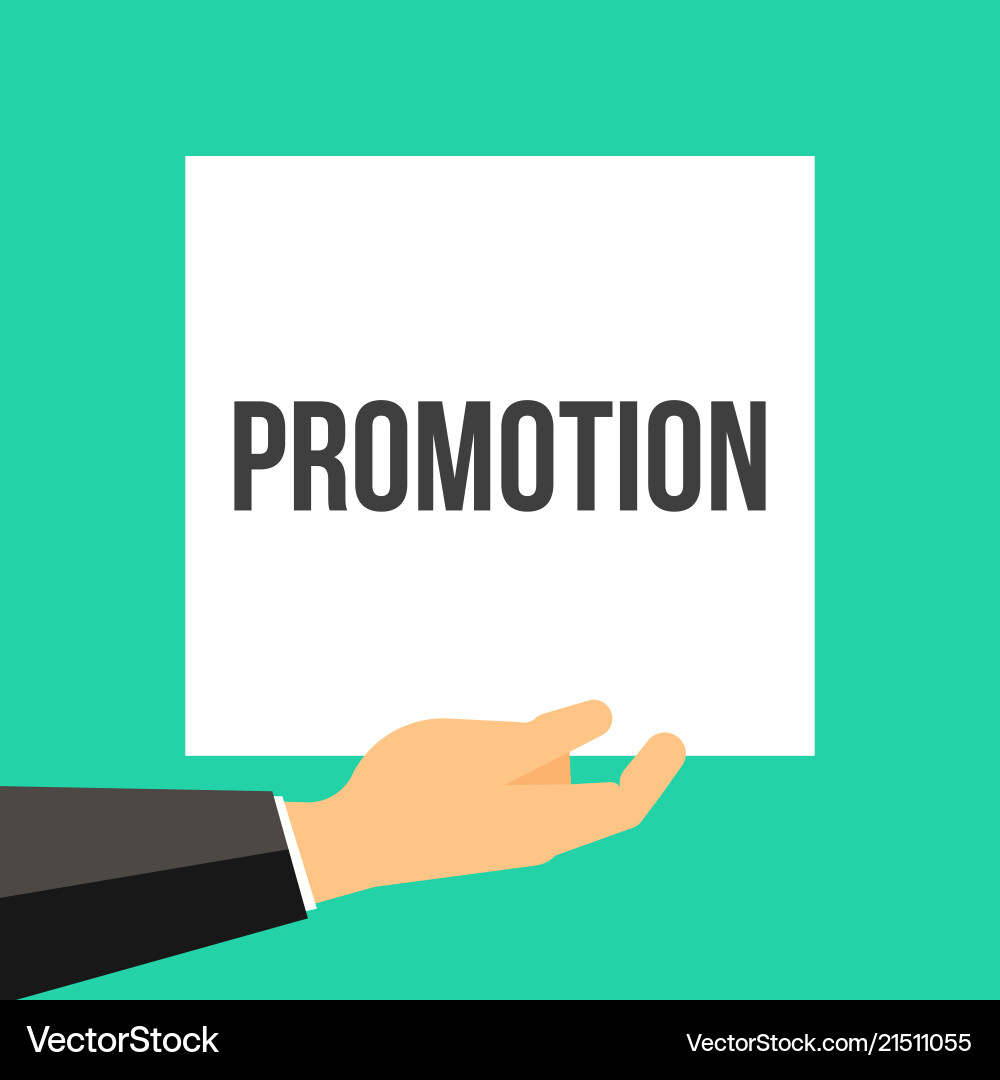 Man showing paper promotion text Man showing paper promotion text vector image