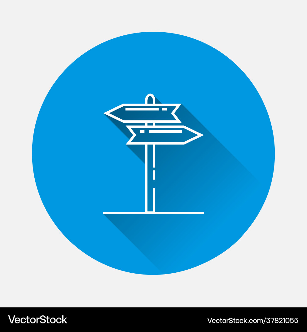 Pointer direction icon on blue background flat Pointer direction icon on blue background flat vector image