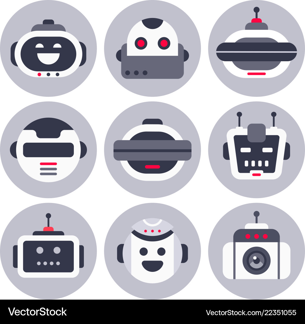 Robot icon robotic chatbot avatar computer chat Robot icon robotic chatbot avatar computer chat vector image