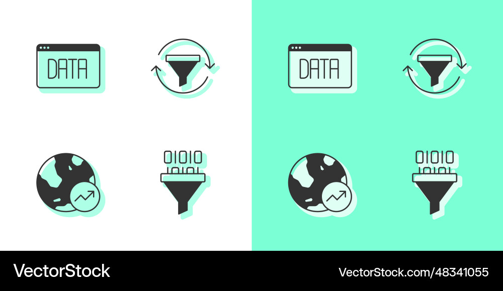Set binary code data analysis financial growth Set binary code data analysis financial growth vector image