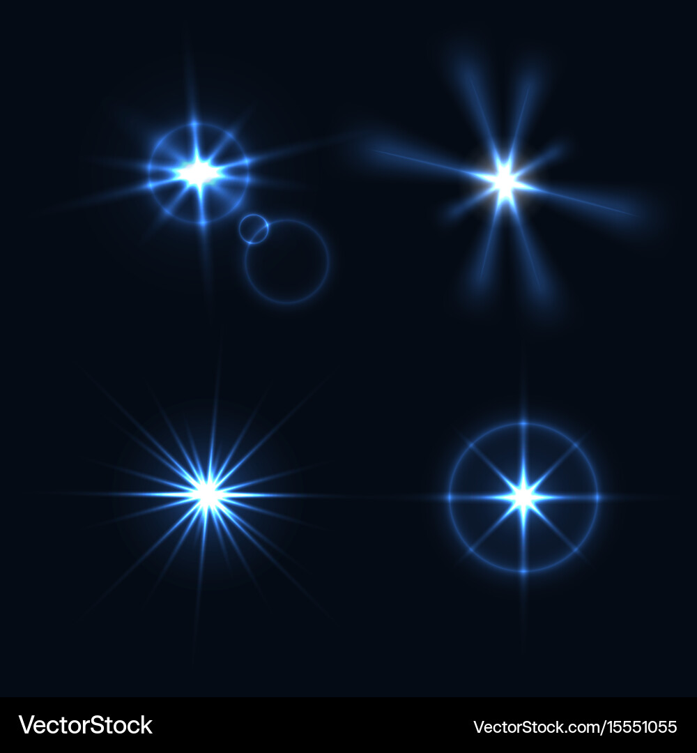 Set of light flashes different shapes and project Vector Image