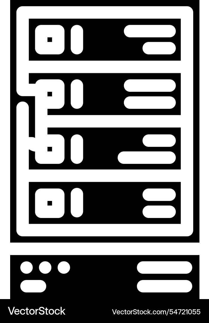 Storage disks big data glyph icon Storage disks big data glyph icon vector image