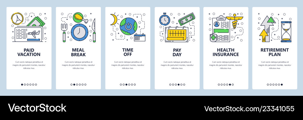 Time Off & Lunch Break Screens Vector Image