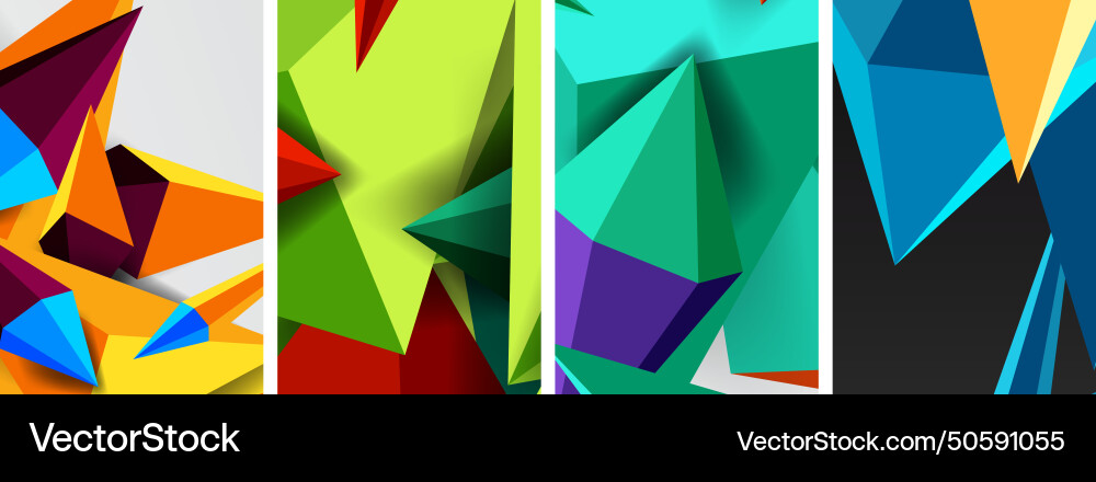 Triangle abstract concepts poster set Vector Image