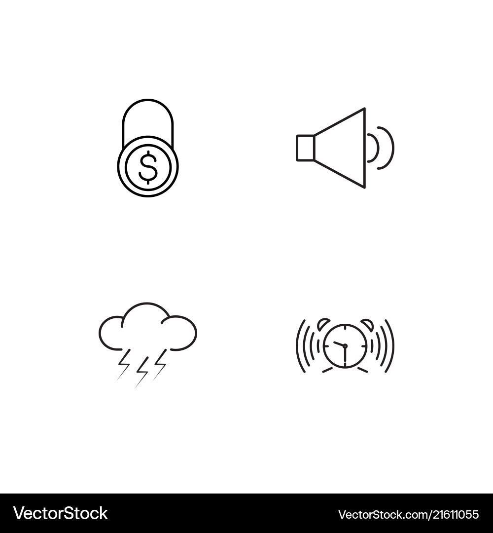 Web linear icons set simple outline vector image
