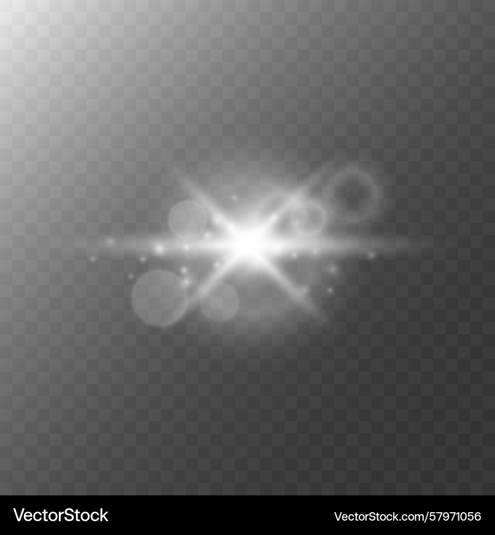 A luminous star with bokeh effect on transparent A luminous star with bokeh effect on transparent Vector Image