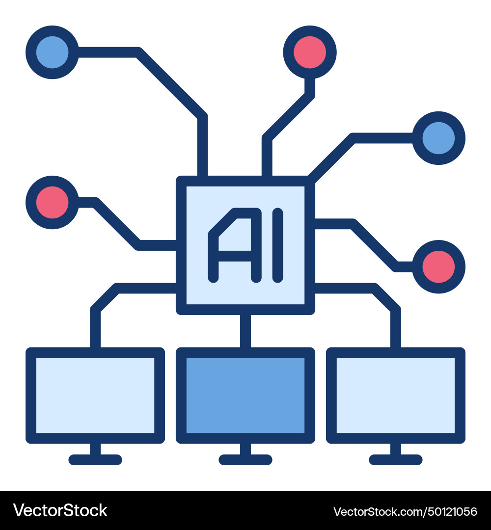 Ai connection with computers artificial Ai connection with computers artificial vector image