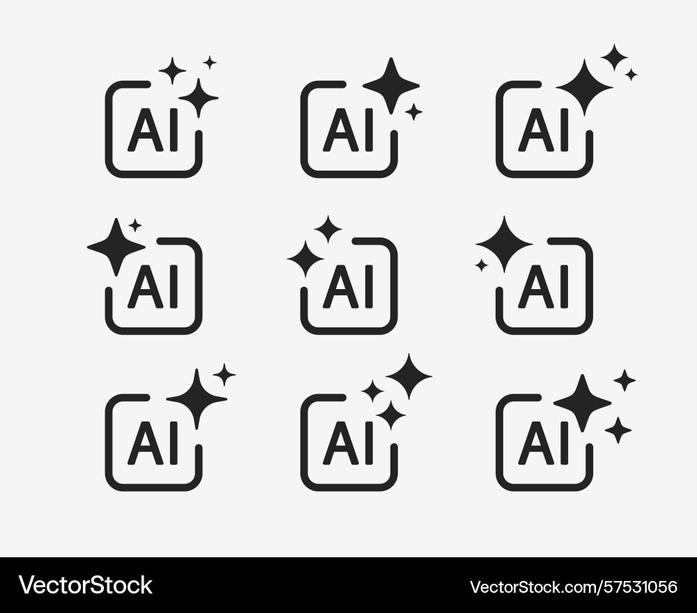 Ai generated icon or star and square – Royalty-Free Vector | VectorStock