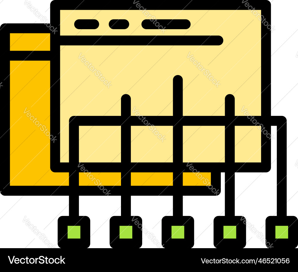 Api web scheme icon flat Api web scheme icon flat vector image