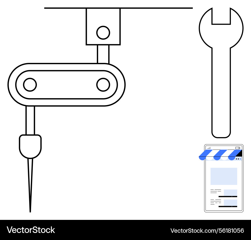 Automation tools and online store setup Automation tools and online store setup vector image