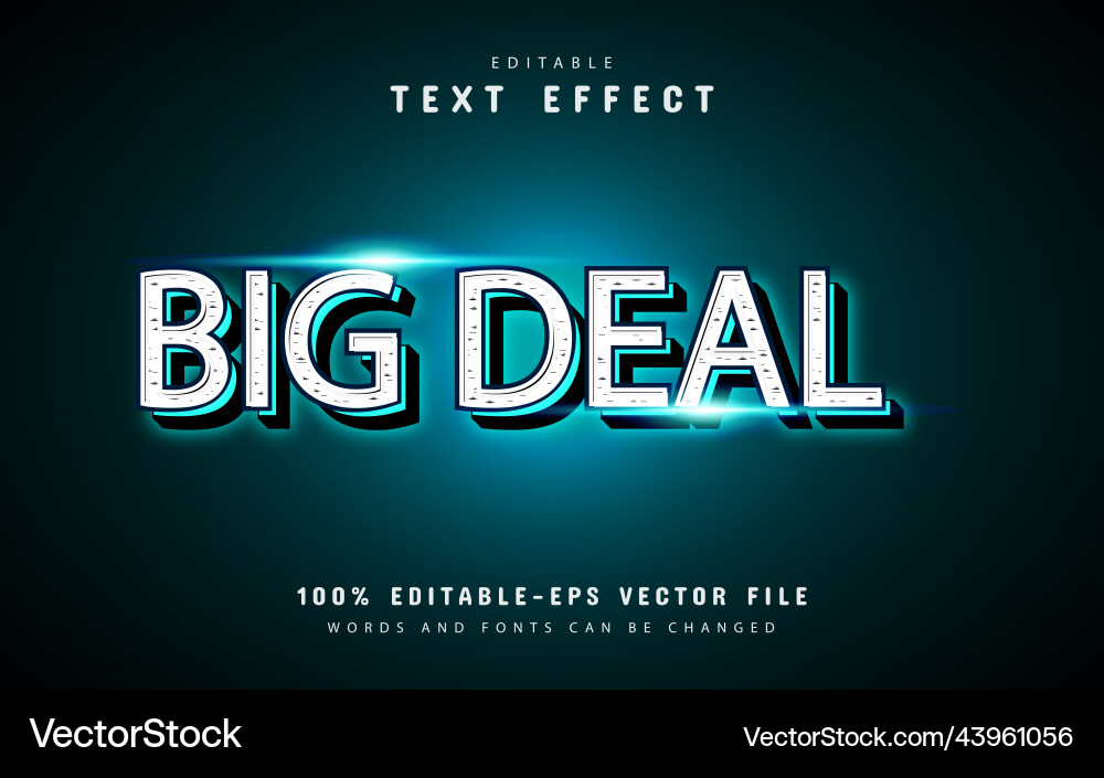 Big deal text effect with texture Big deal text effect with texture Vector Image