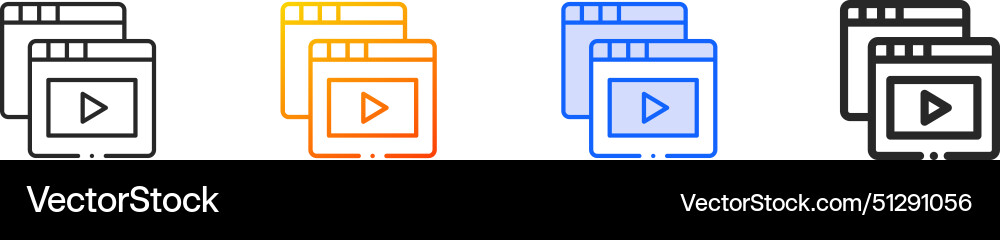 Browser iconthin linear gradient blue stroke Browser iconthin linear gradient blue stroke vector image