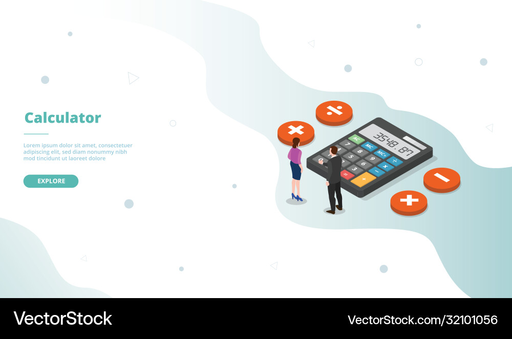 Calculator campaign for web website template page Calculator campaign for web website template page vector image