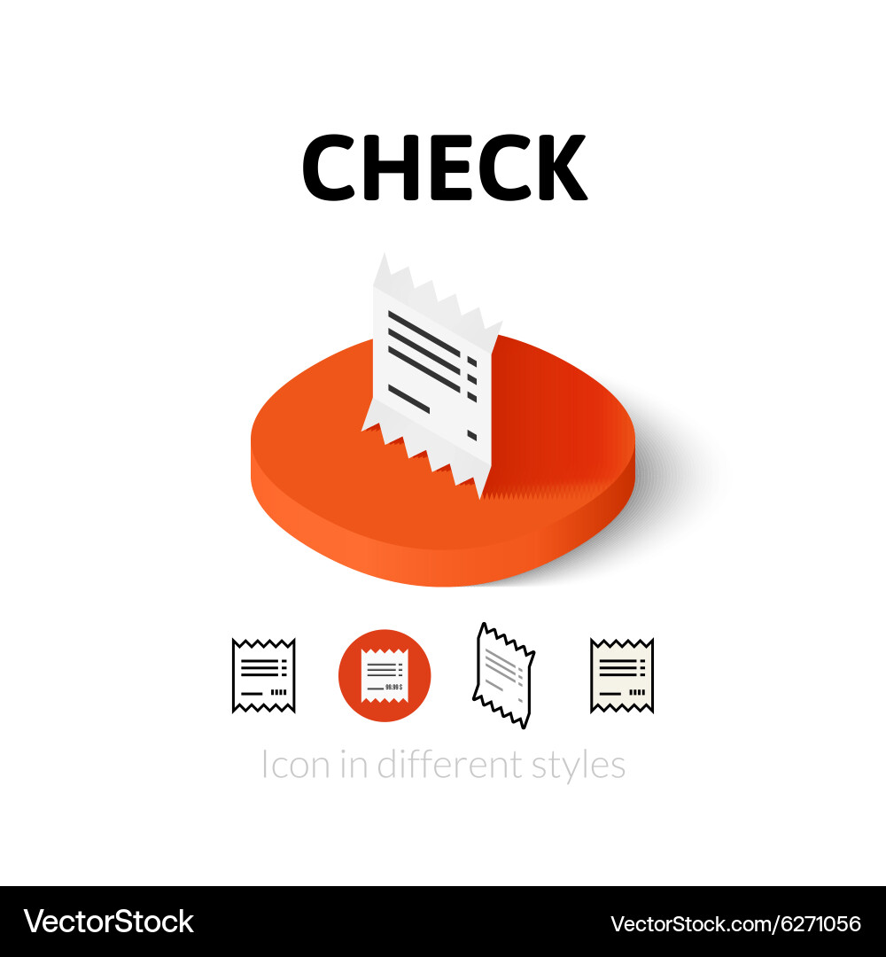 Check icon in different style Vector Image