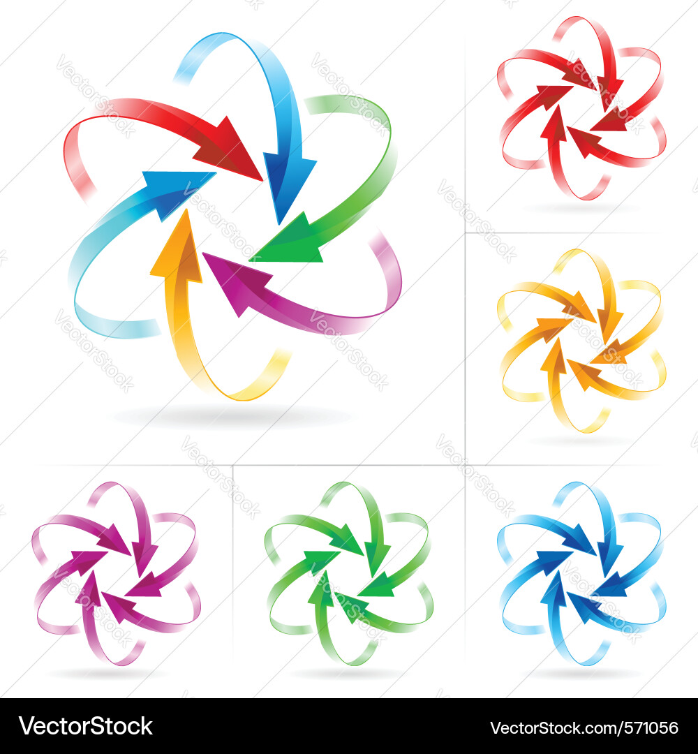Circular Arrow Icons Set vector image
