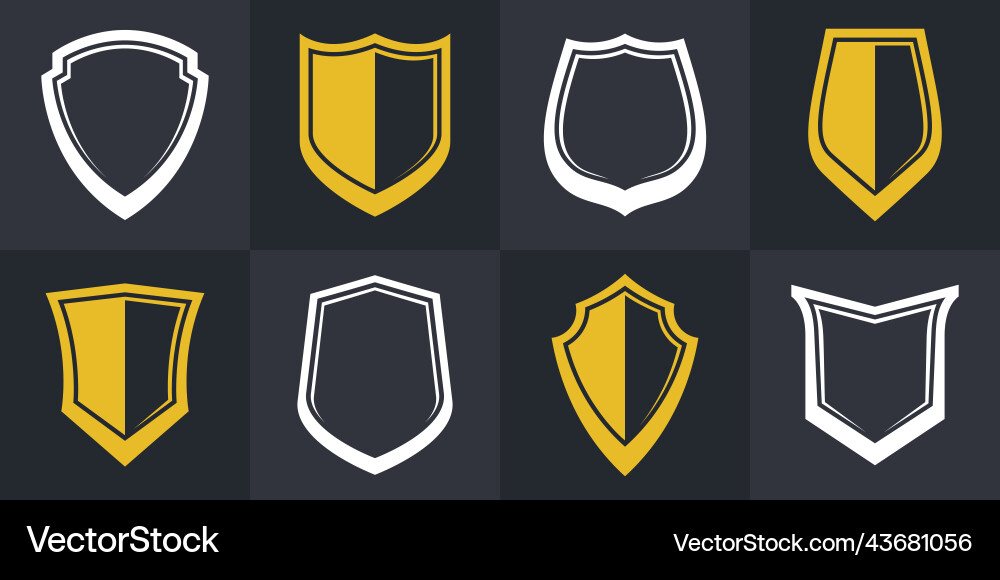Classical shields collection design elements vector image