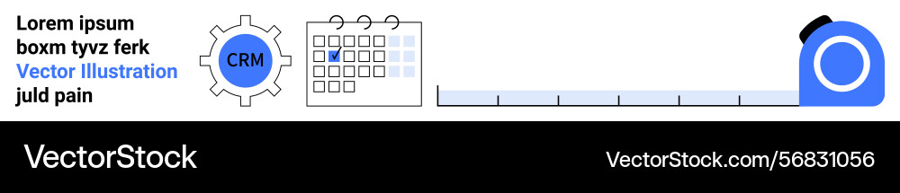 Crm integration with calendar and progress Crm integration with calendar and progress vector image