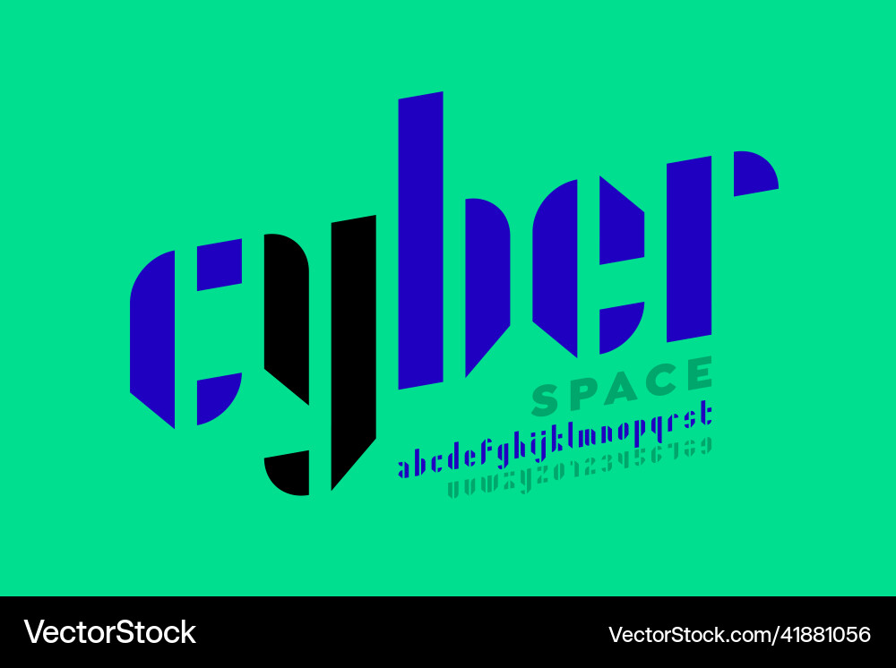 Cyber Font - Tech Style vector image