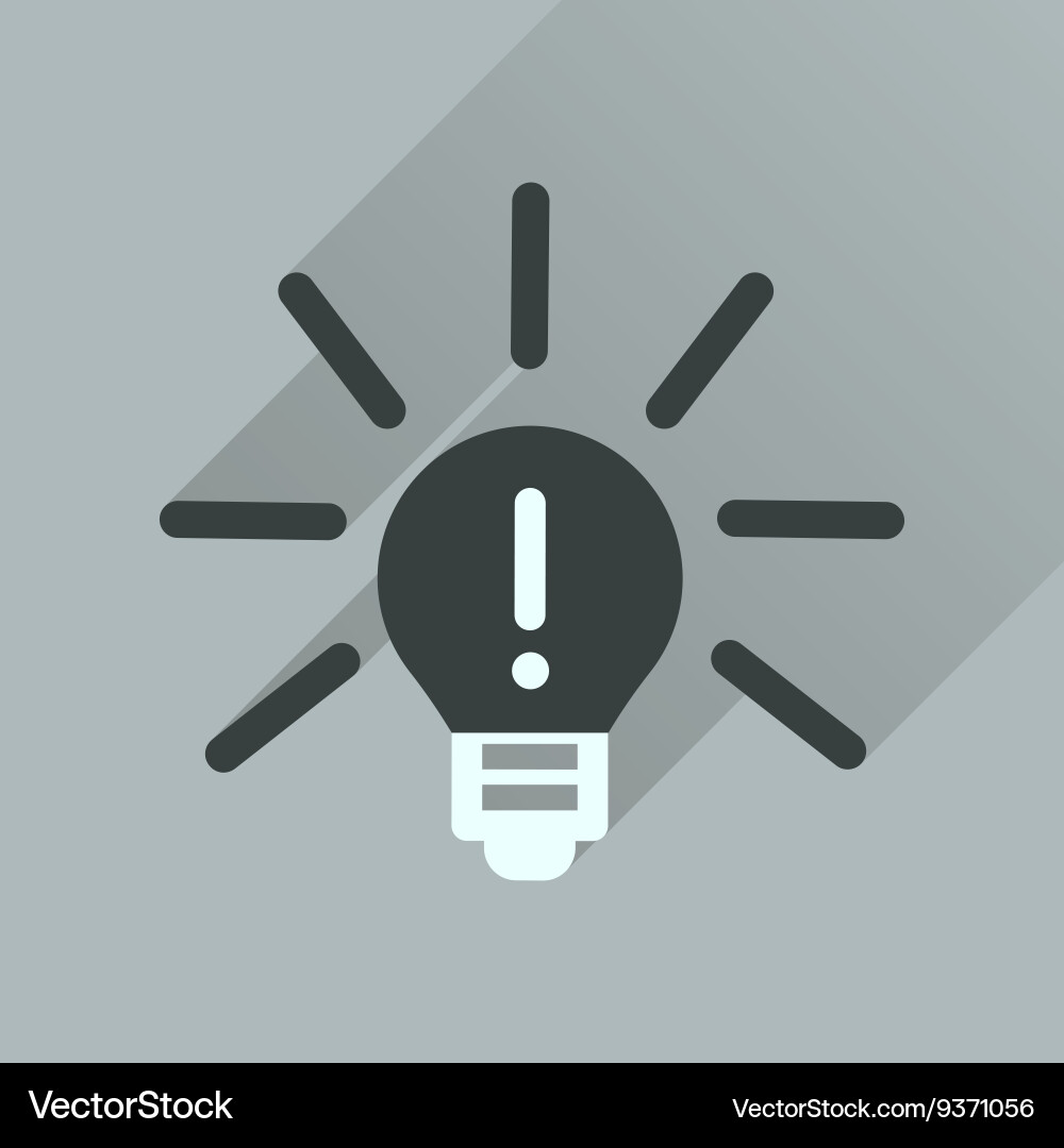 Flat icon with long shadow light bulb idea Vector Image