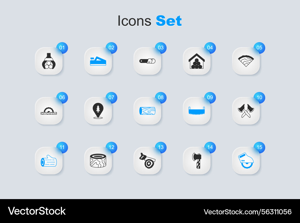 Forest Logging Tools Collection Vector Image