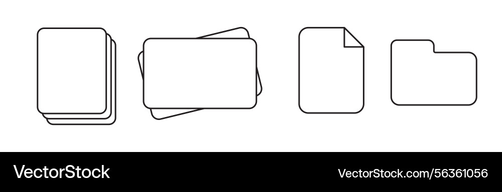 Icon set document or file with blank background Vector Image