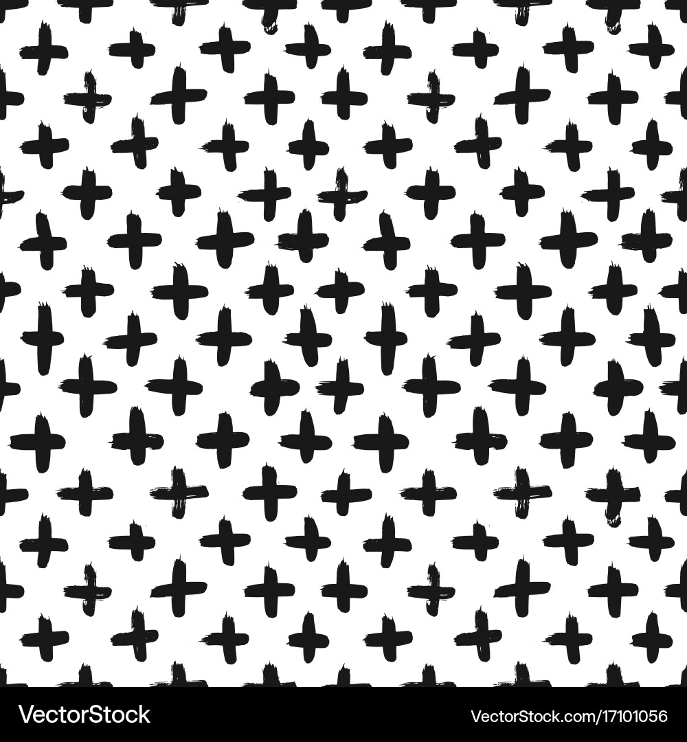 Ink abstract cross seamless pattern background vector image
