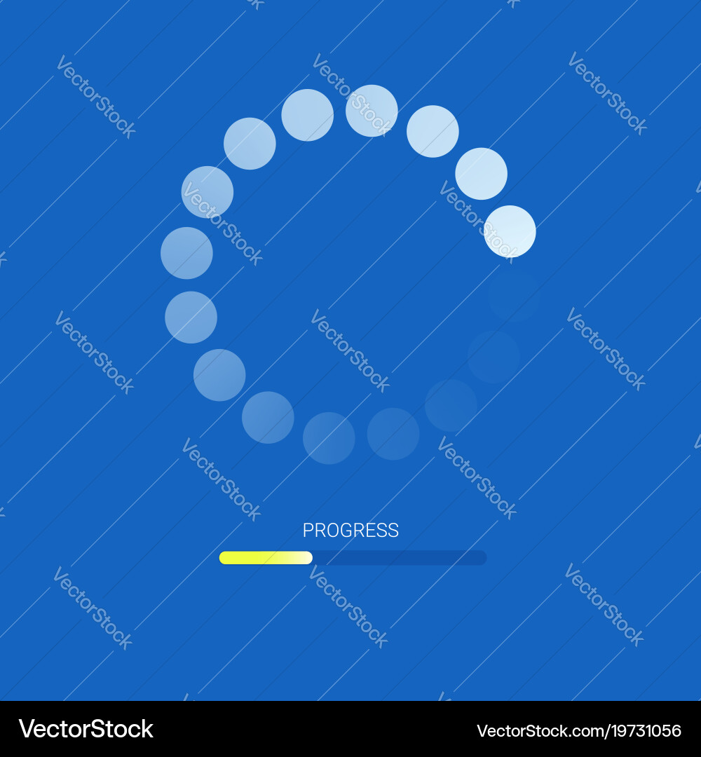 Load bar for mobile apps web preloader on blue vector image