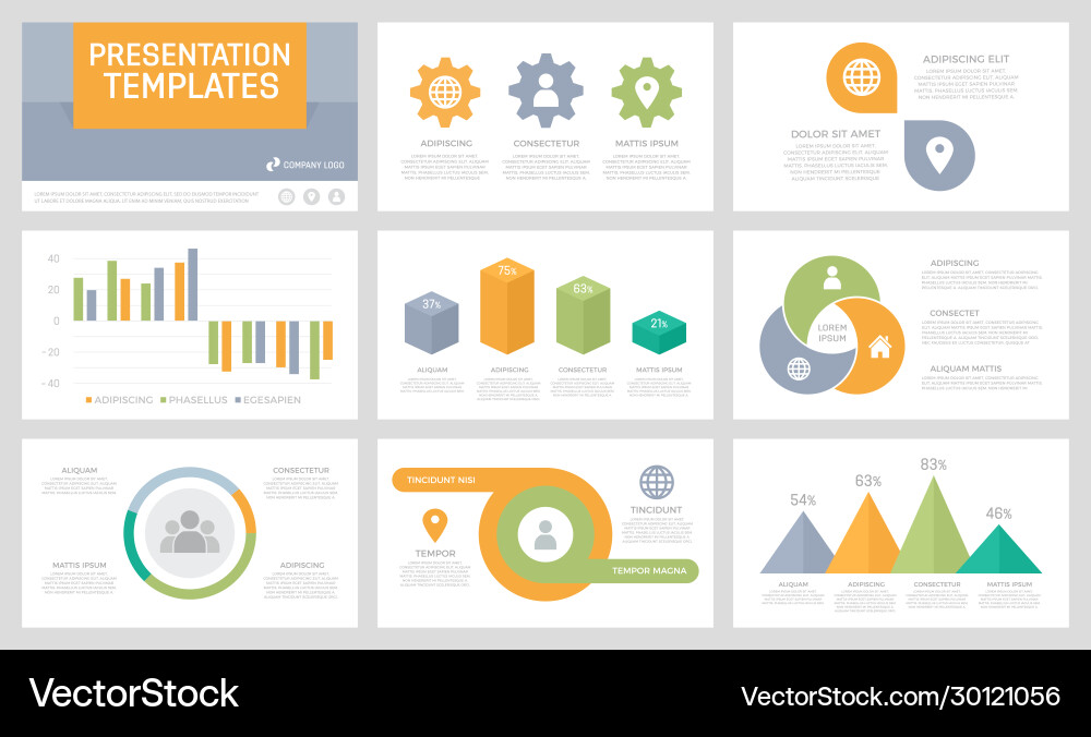 Modern Elements Presentation Slides Vector Image
