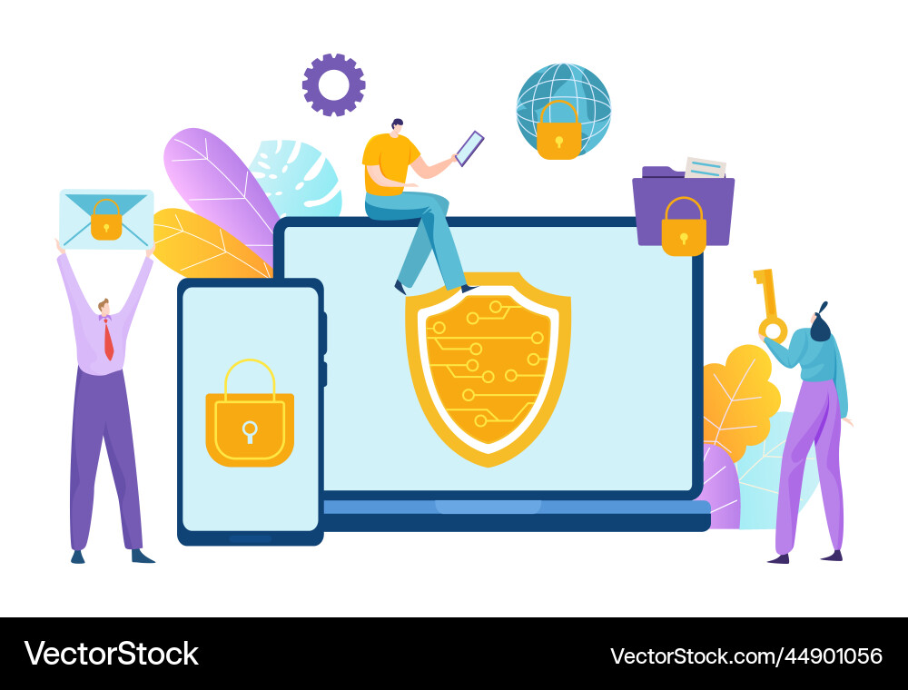 Professional male programmer tiny character cyber Professional male programmer tiny character cyber vector image