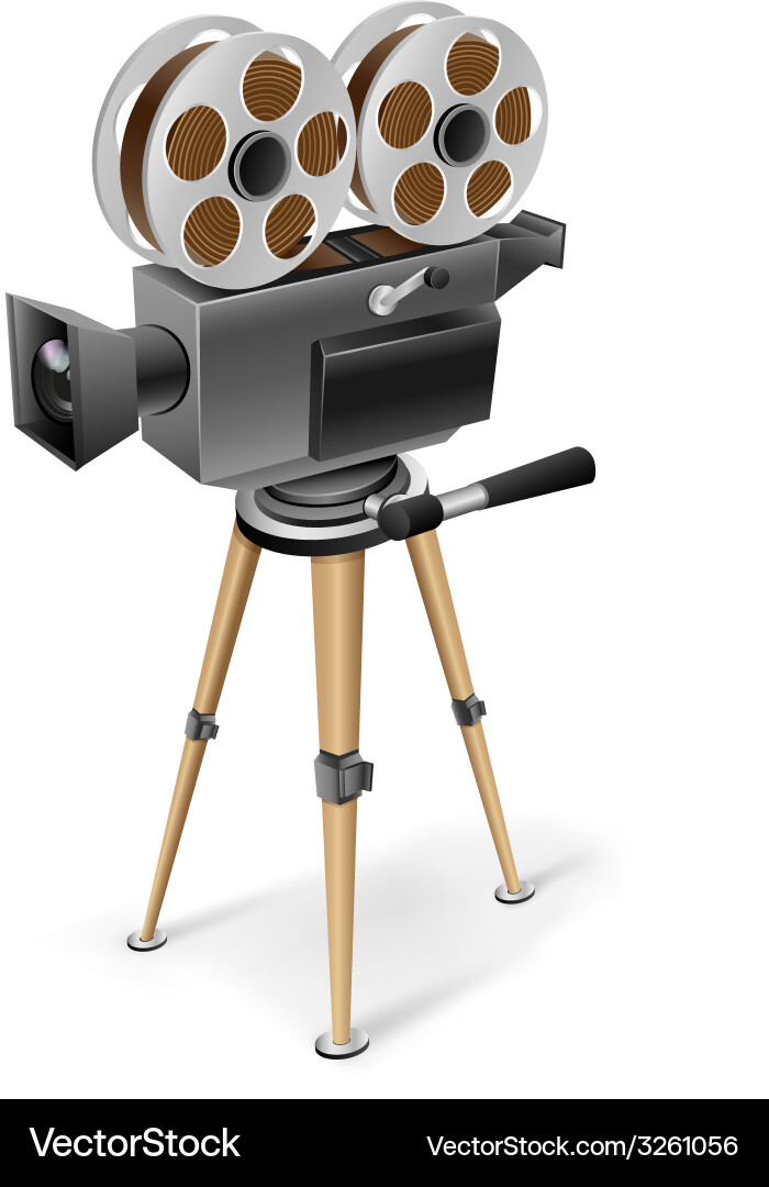 Retro cinema camera Royalty Free Vector Image - VectorStock