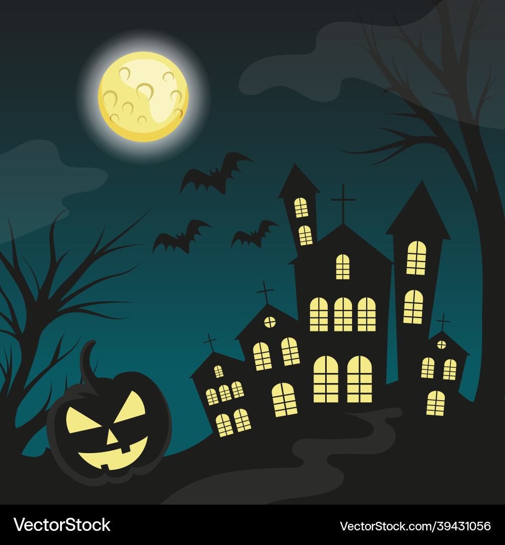 Scary düstere Nacht aufgegeben Friedhof Scary düstere Nacht aufgegeben Friedhof vektorbild