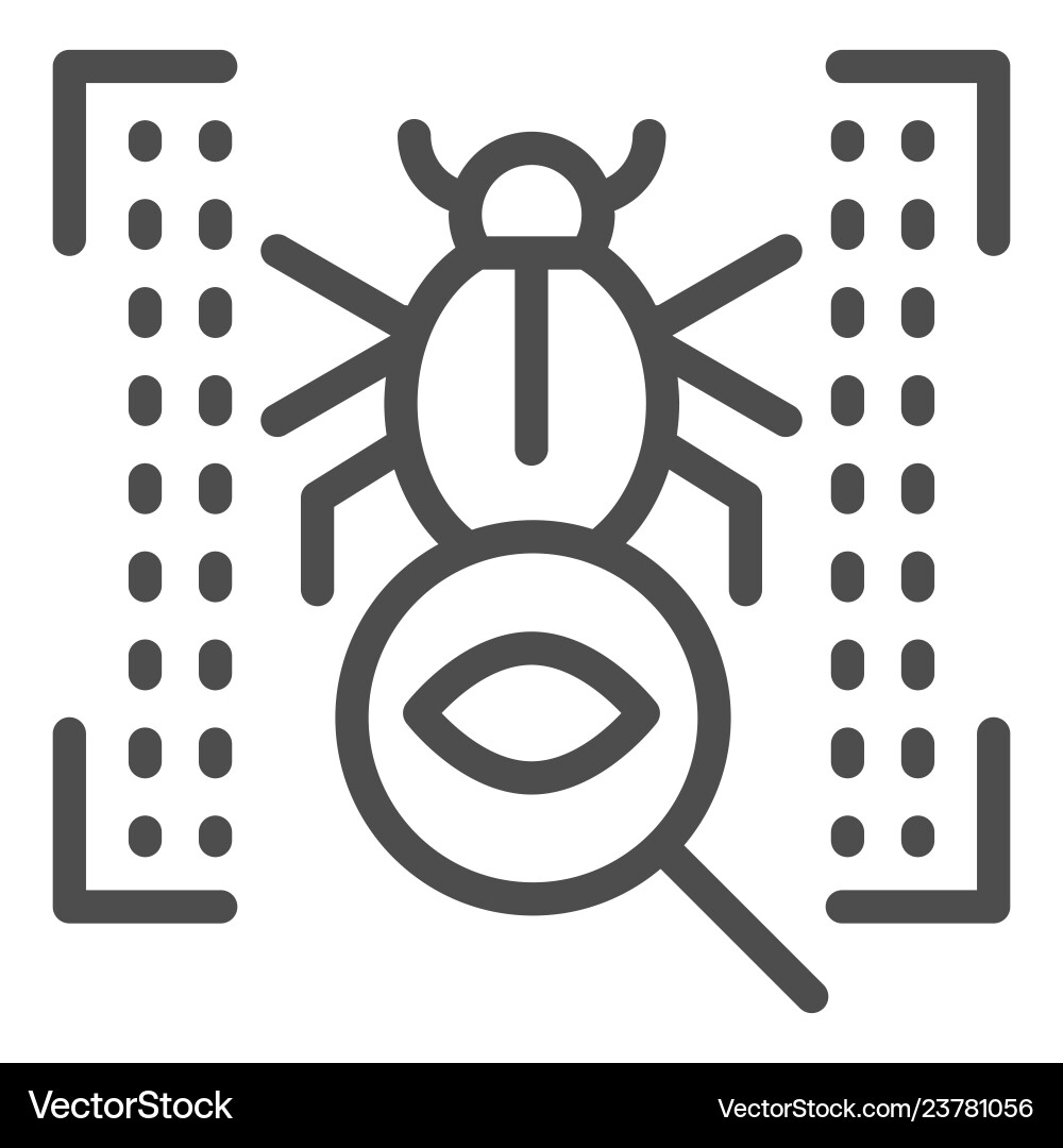 Security Scan - Bug Detection Icon vector image