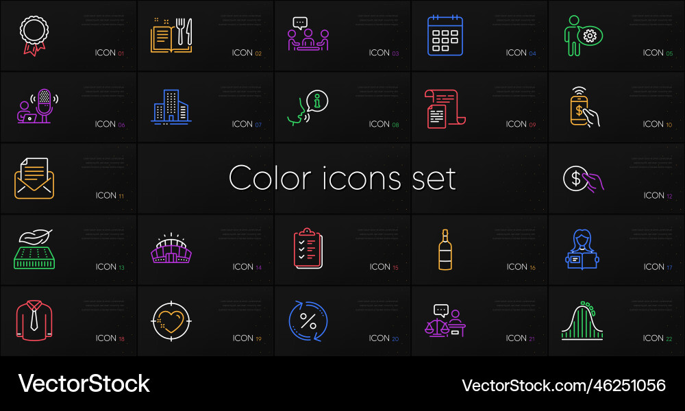 Set of heart target success and checklist line Vector Image