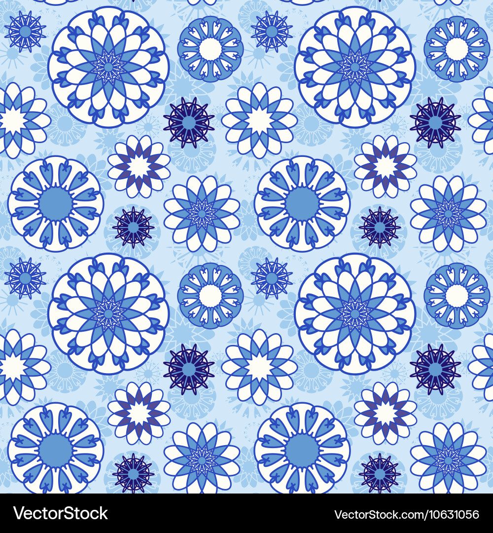 Snowflake seamless pattern vector image