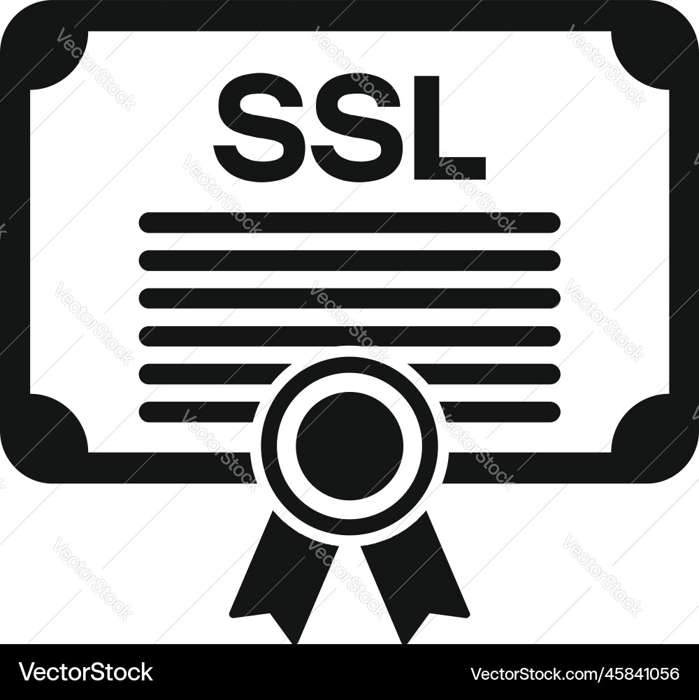 Ssl certificate diploma icon simple web Ssl certificate diploma icon simple web vector image