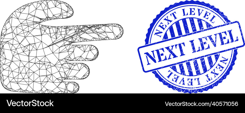 Textured next level seal and hatched right index vector image