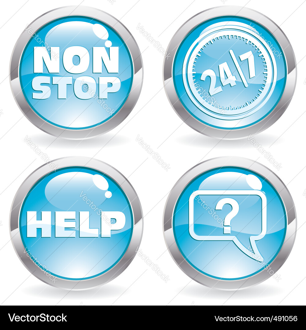 Time & Support Buttons Vector Image