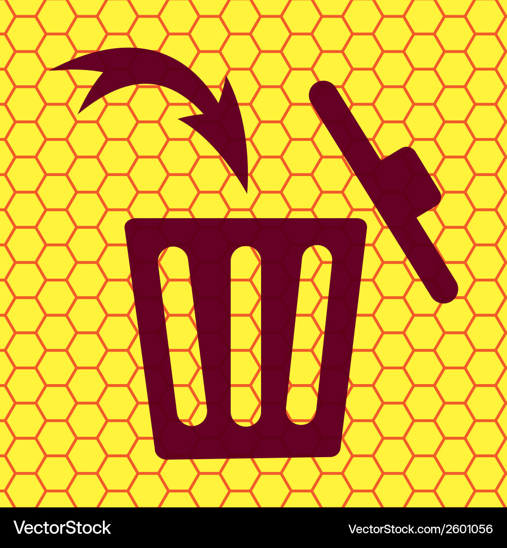 Trash bin flat modern web button and space vector image