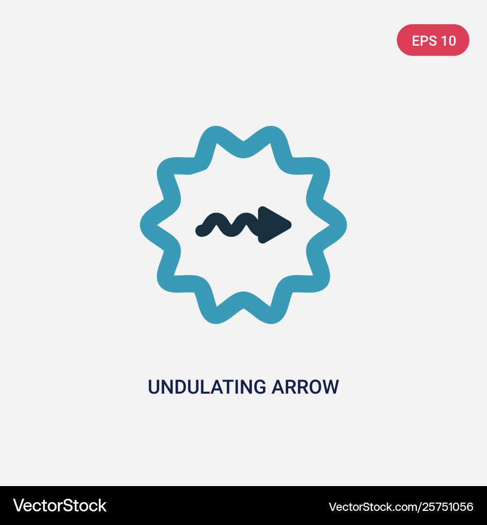 Two color undulating arrow icon from user vector image