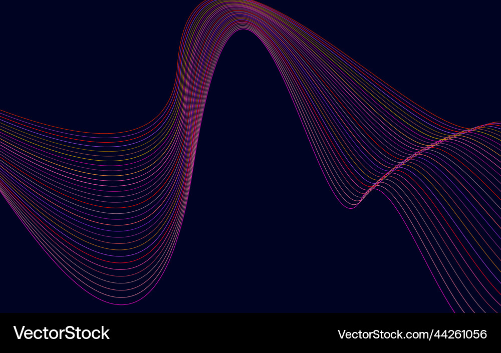 Wave with shadow abstract red lines Vector Image