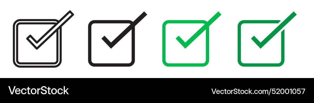 Approval checkbox icon signifying successful Vector Image