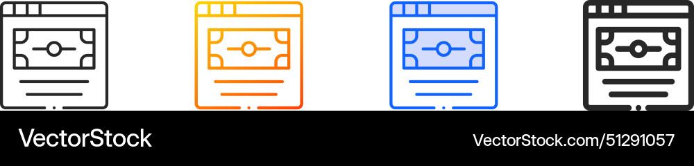 Browser iconthin linear gradient blue stroke Browser iconthin linear gradient blue stroke vector image