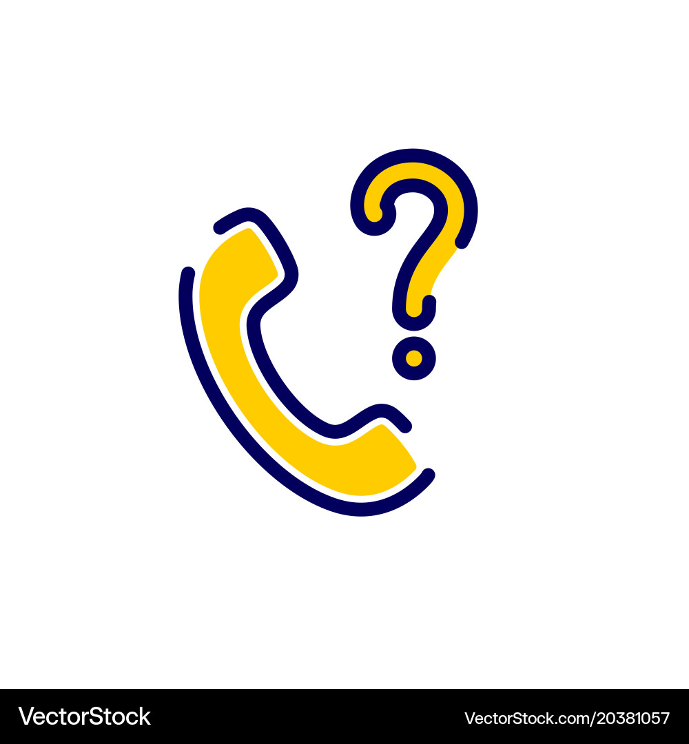 Call icon with question mark vector image