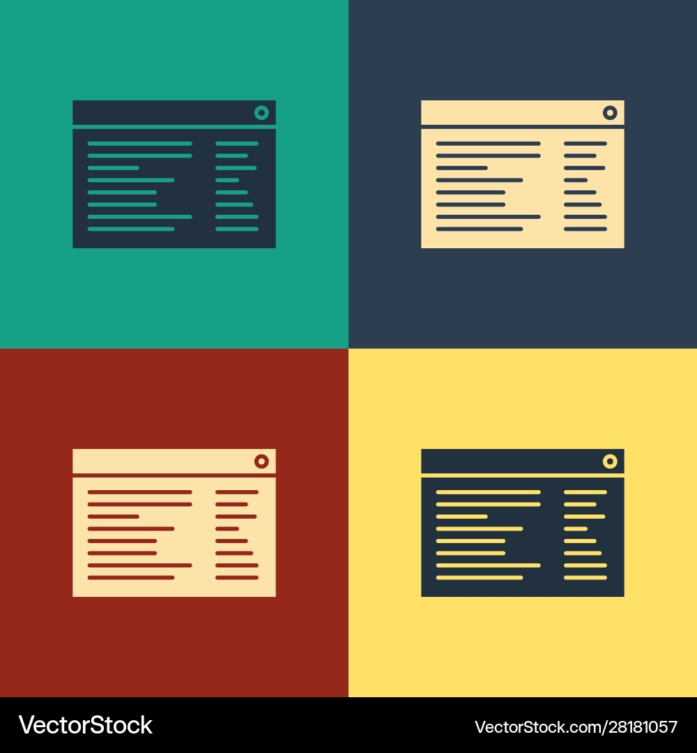 Color software web developer programming code Color software web developer programming code vector image