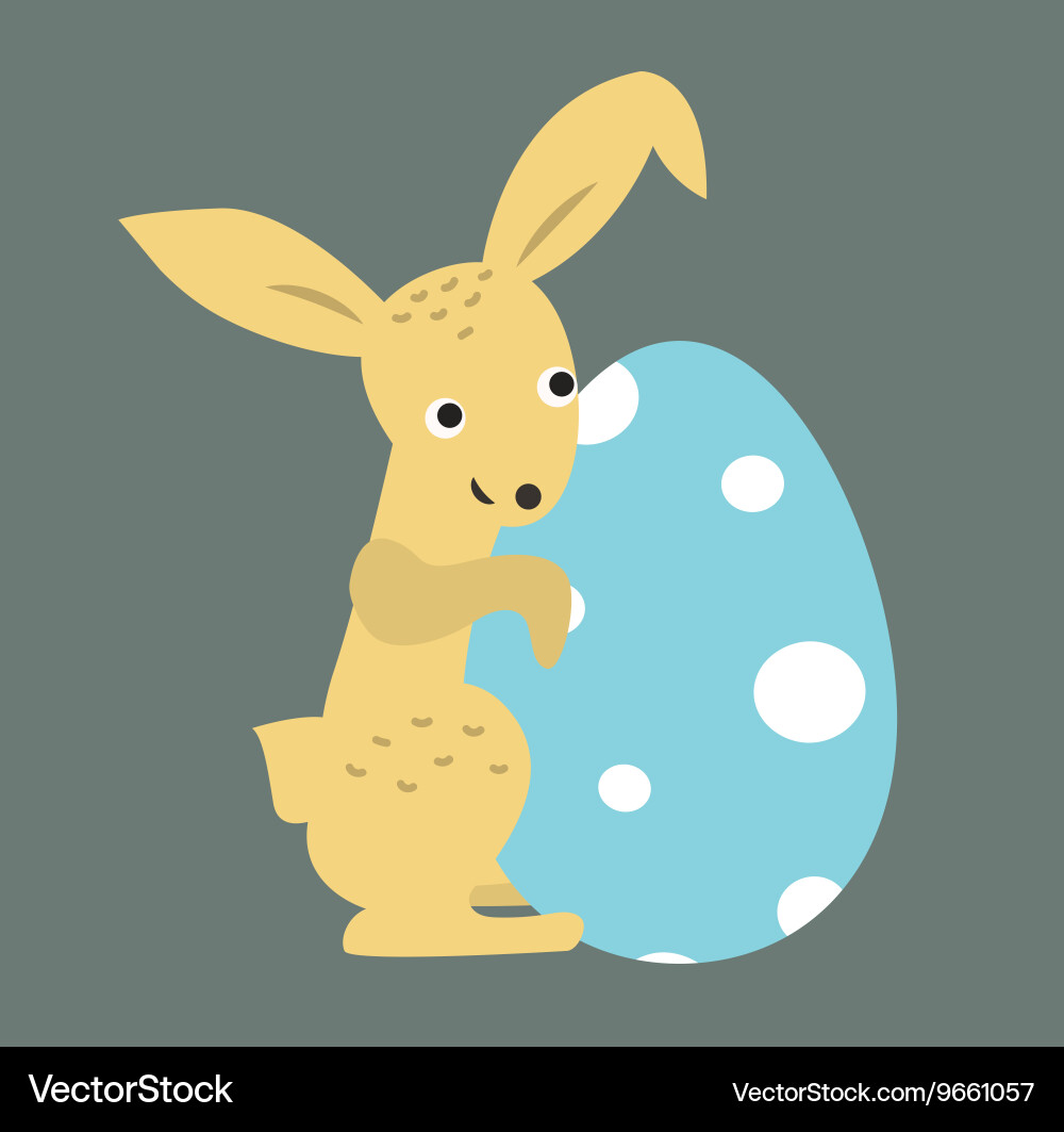 Cute bunny holding easter egg Royalty Free Vector Image