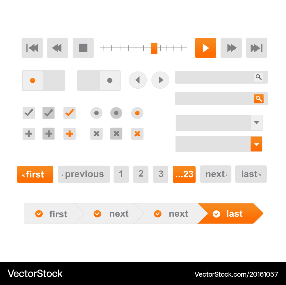 Flat web and mobile design elements buttons Vector Image